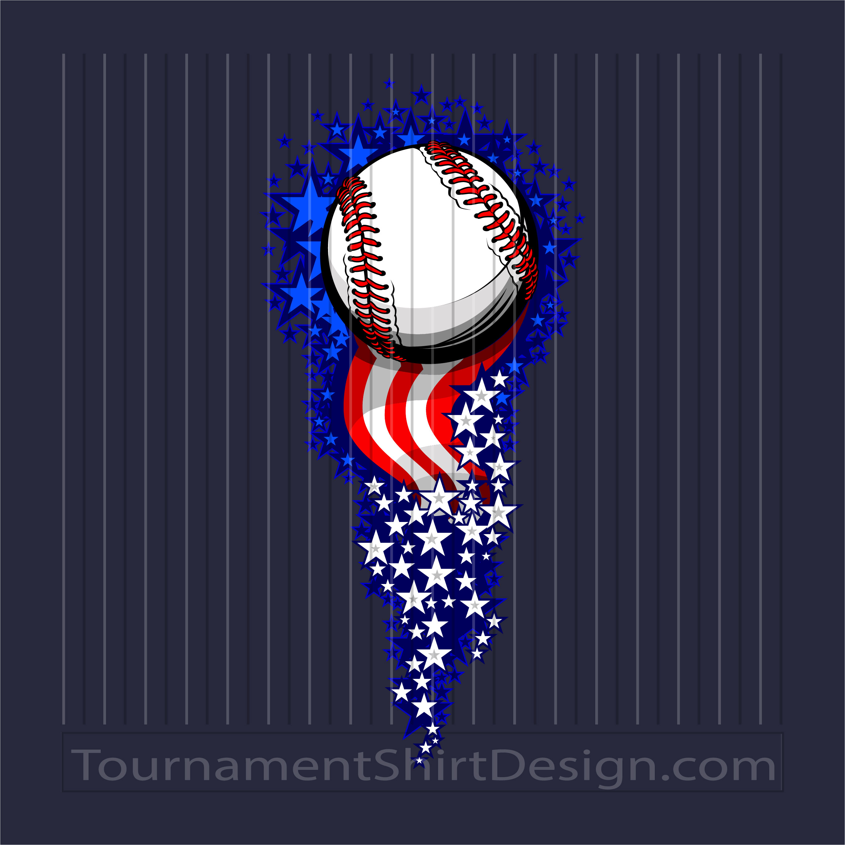 American Flag Baseball Art