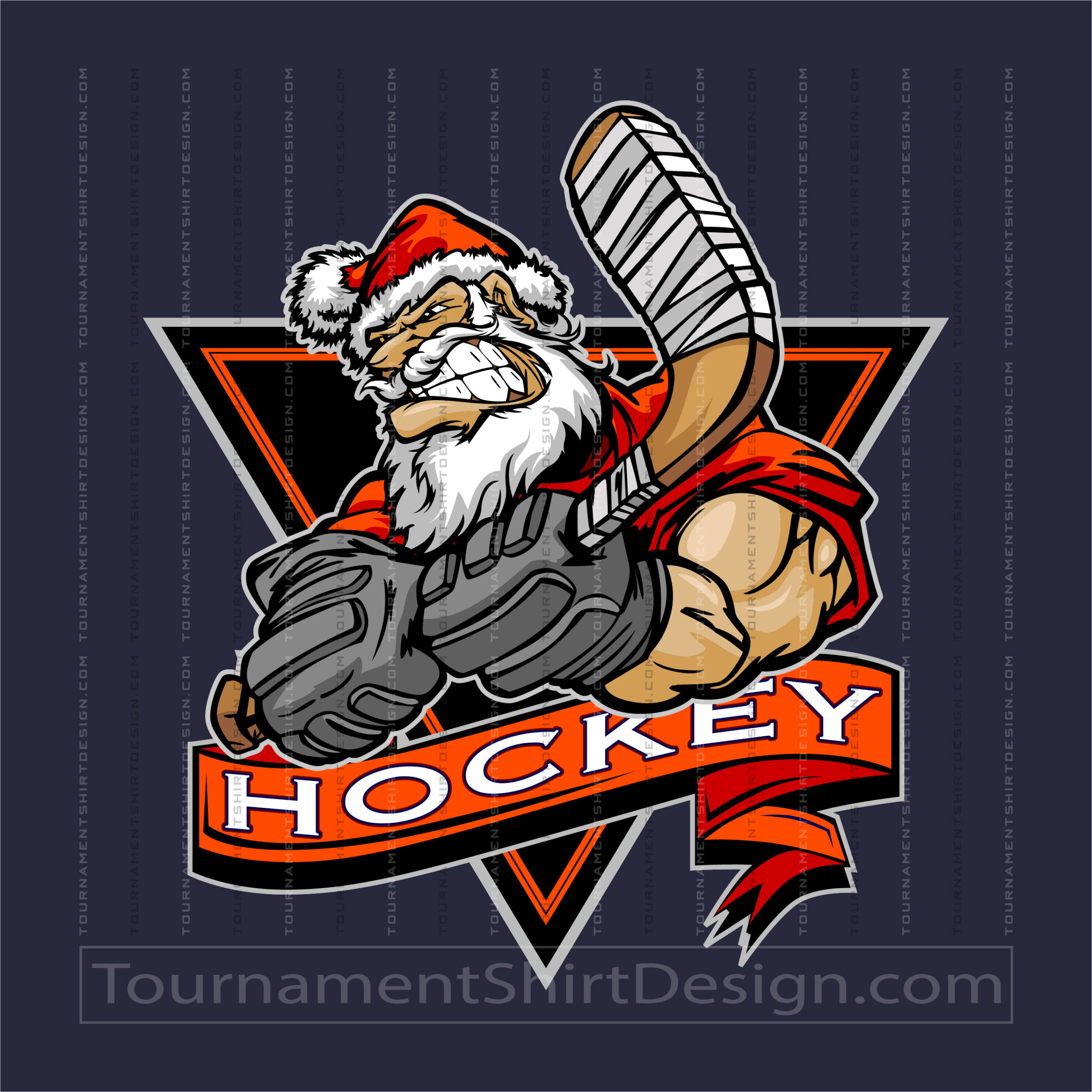 Vector Santa Claus Hockey