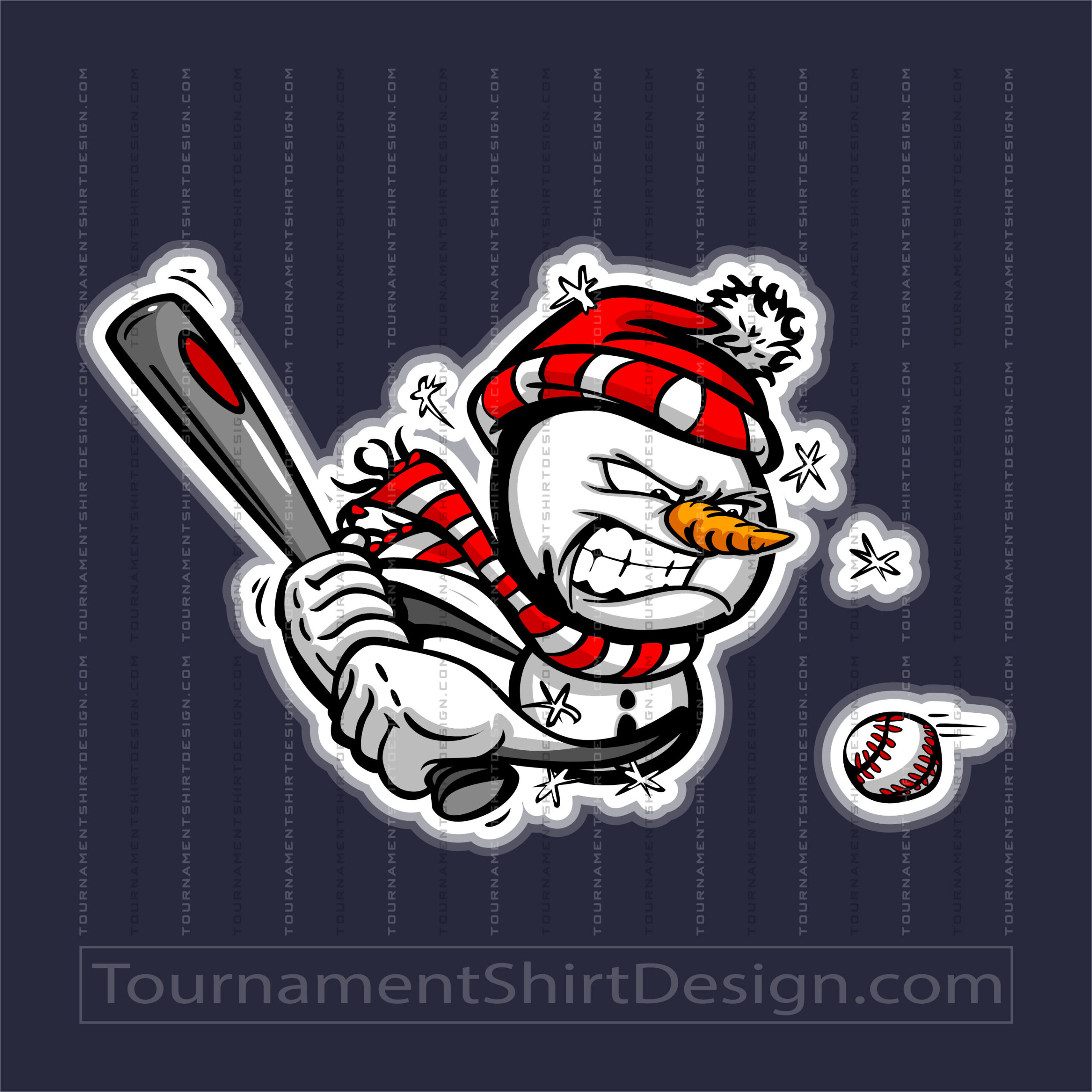 Vector Snowman Baseball