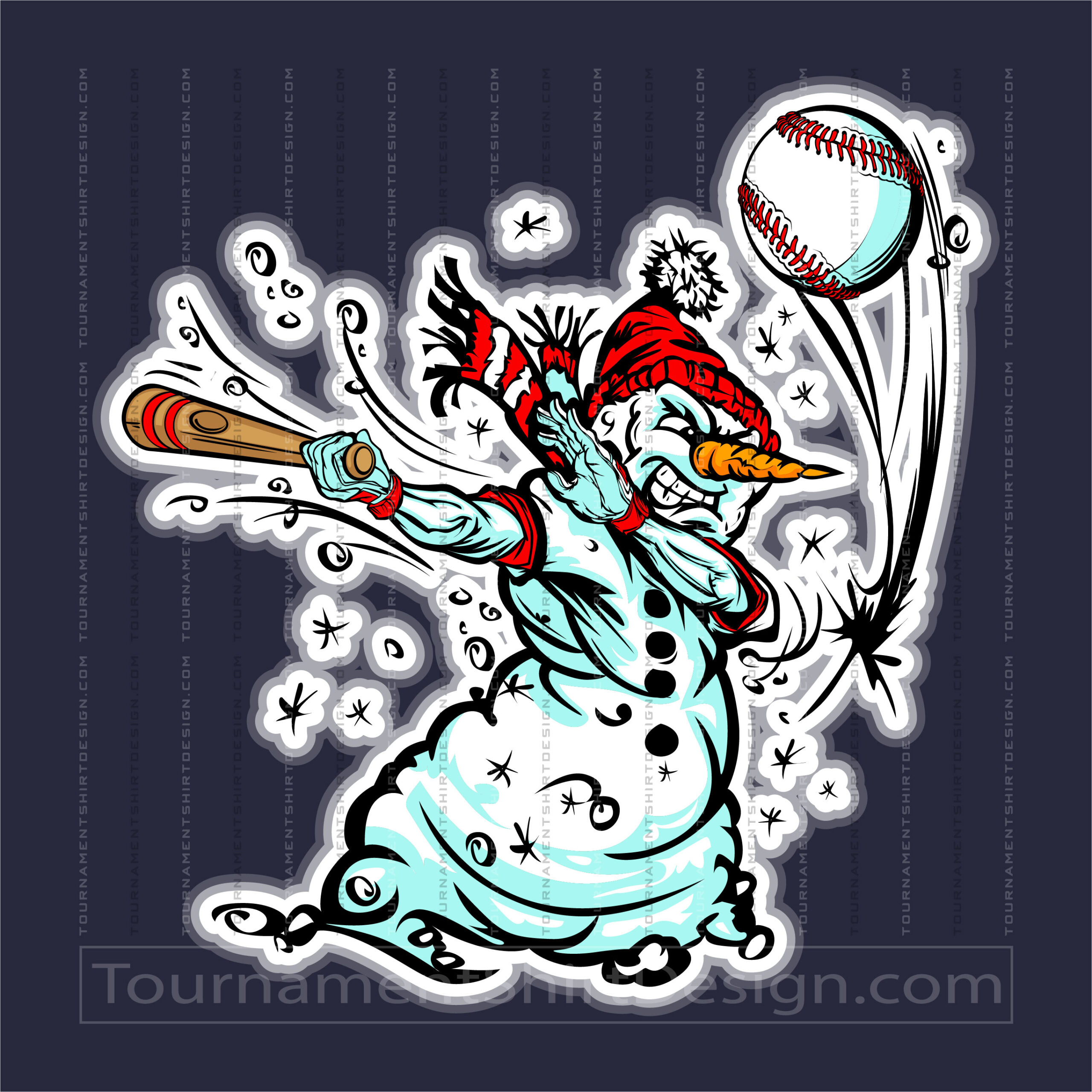 Clip Art Baseball Snowman