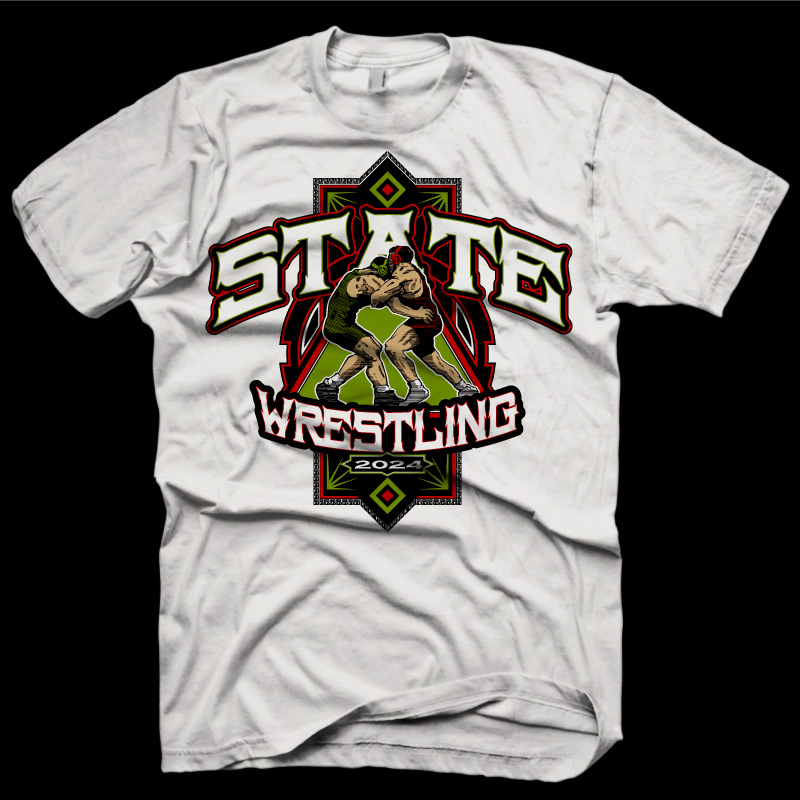 Wrestling State Shirt Design
