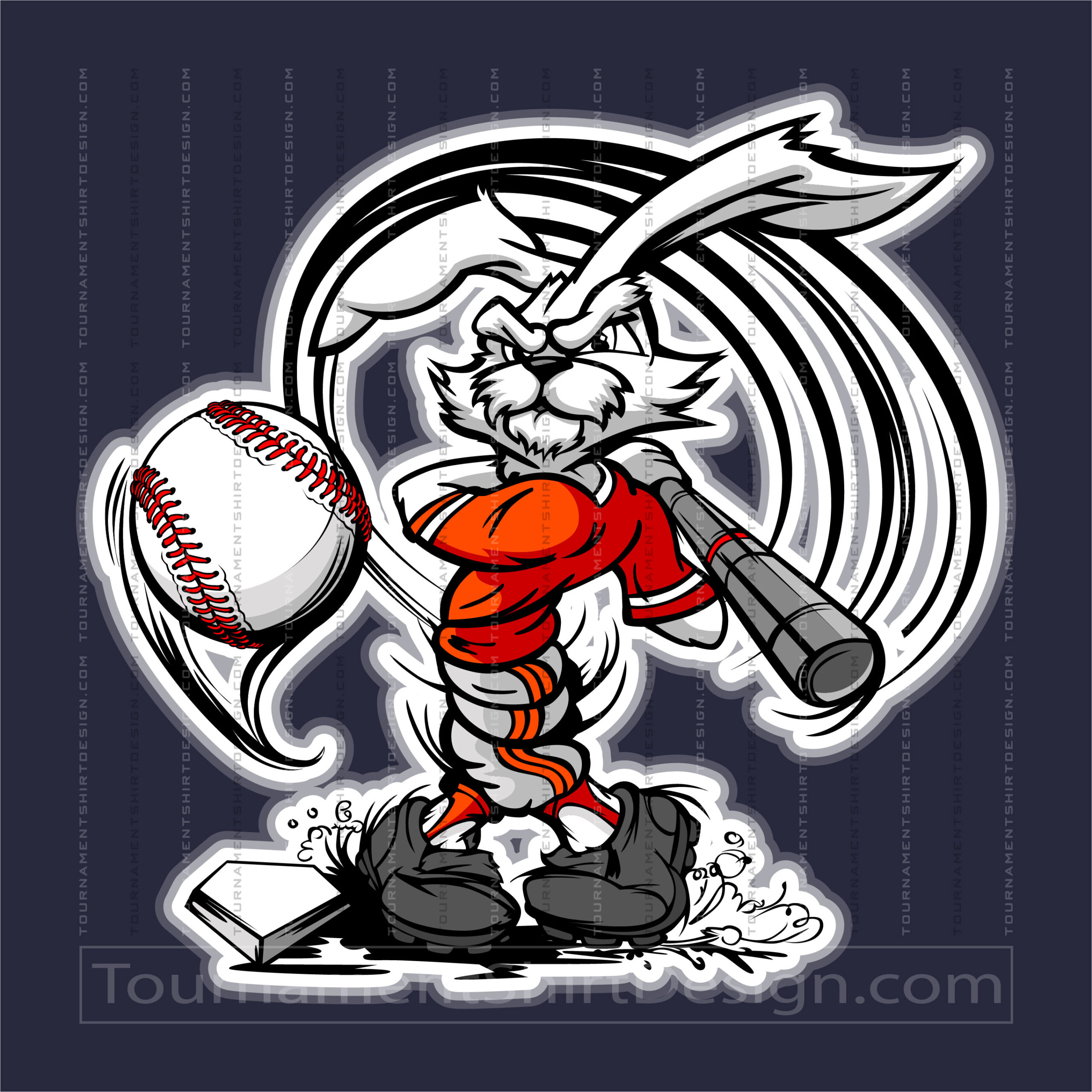 Easter Bunny Playing Baseball