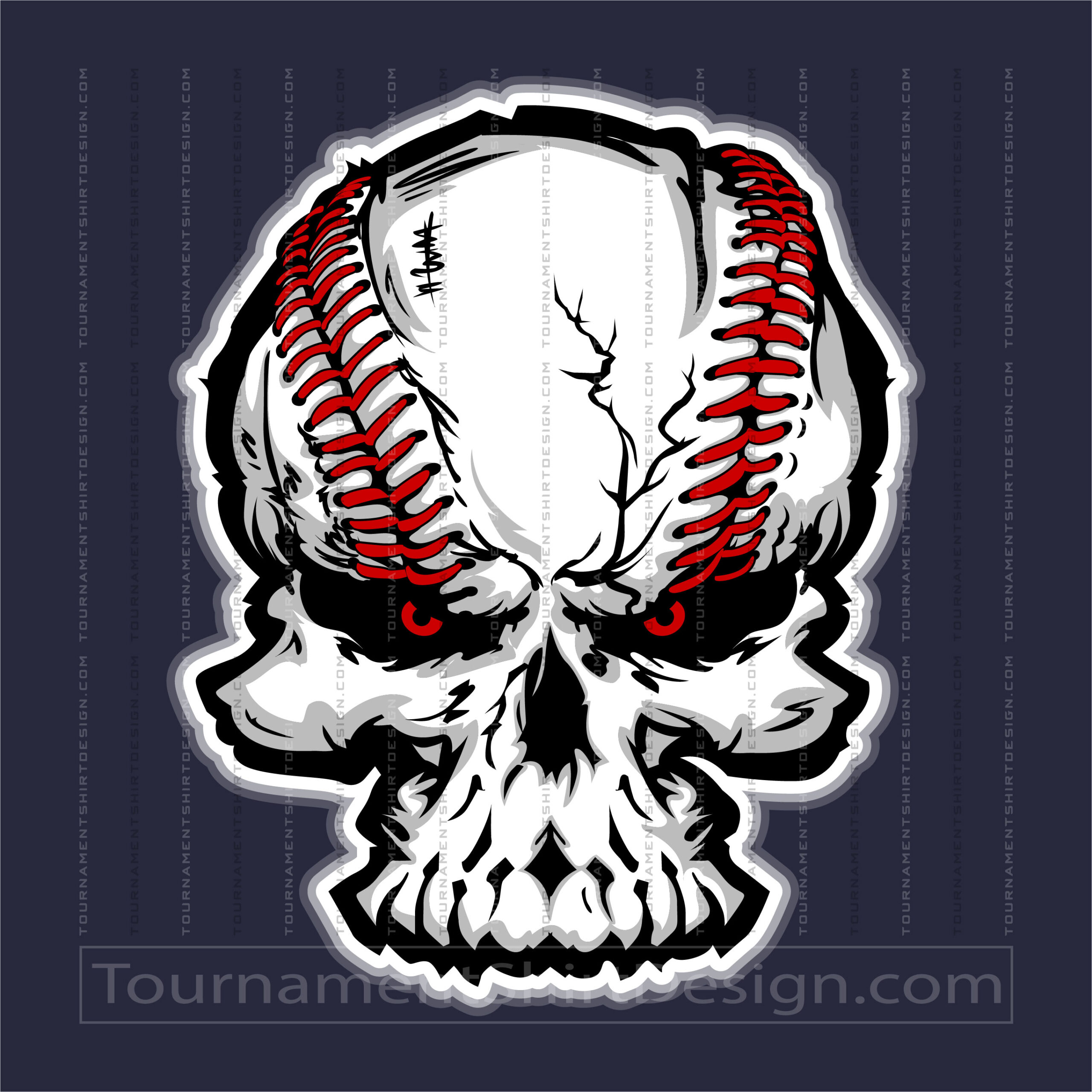 Skull Baseball Laces Clipart