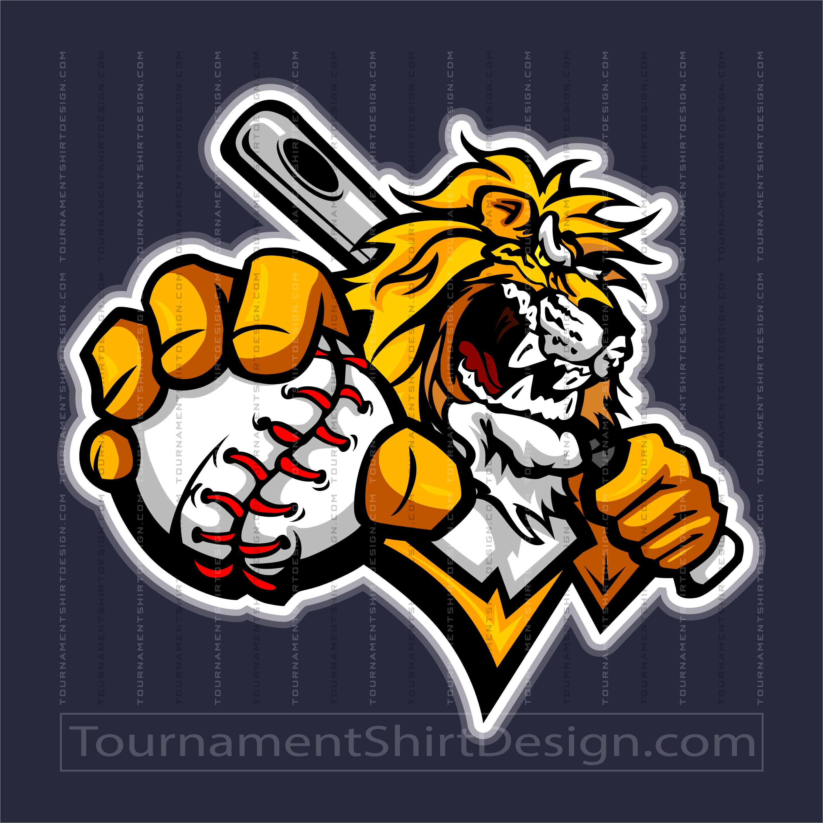 Lions Baseball Team Logo