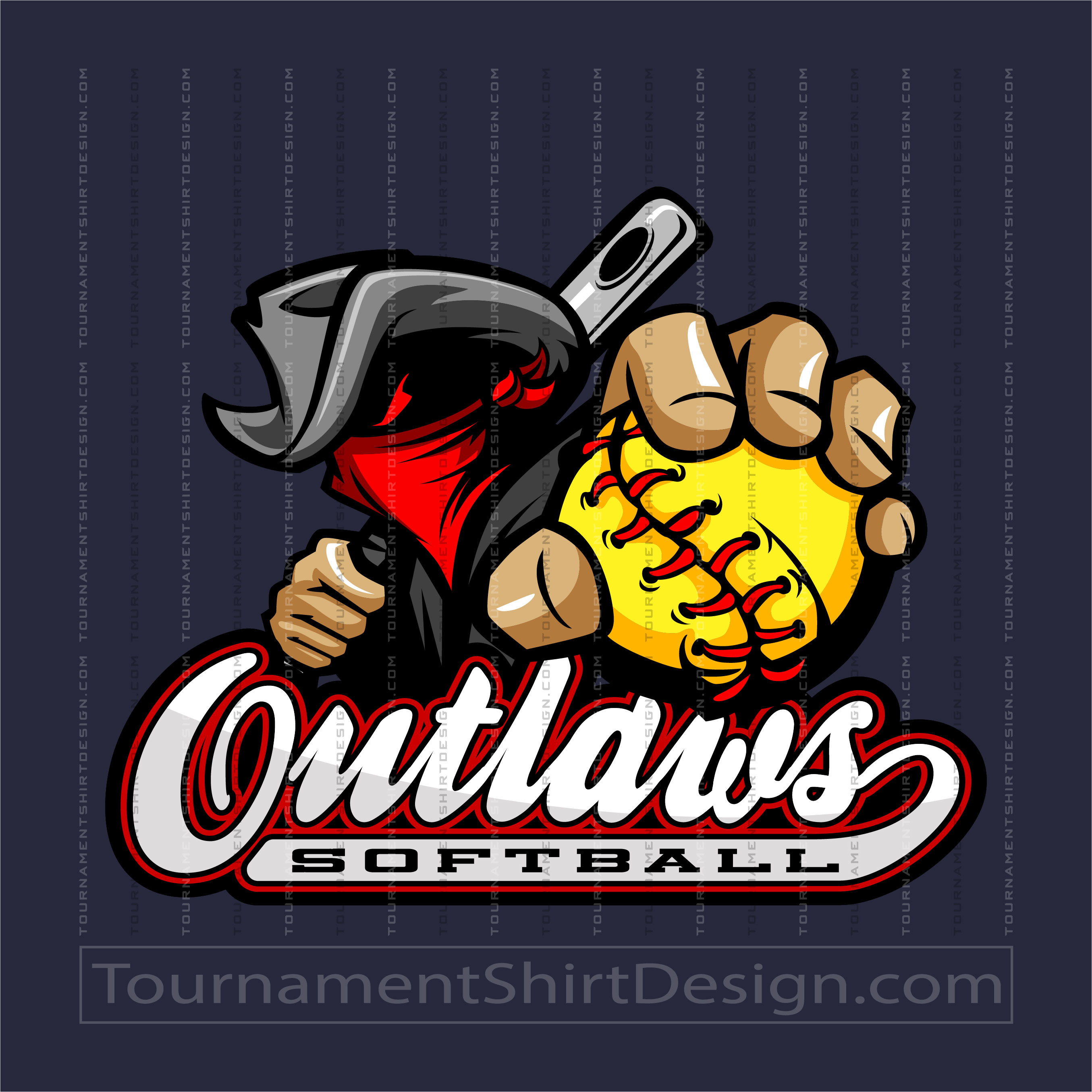Vector Outlaws Softball Logo