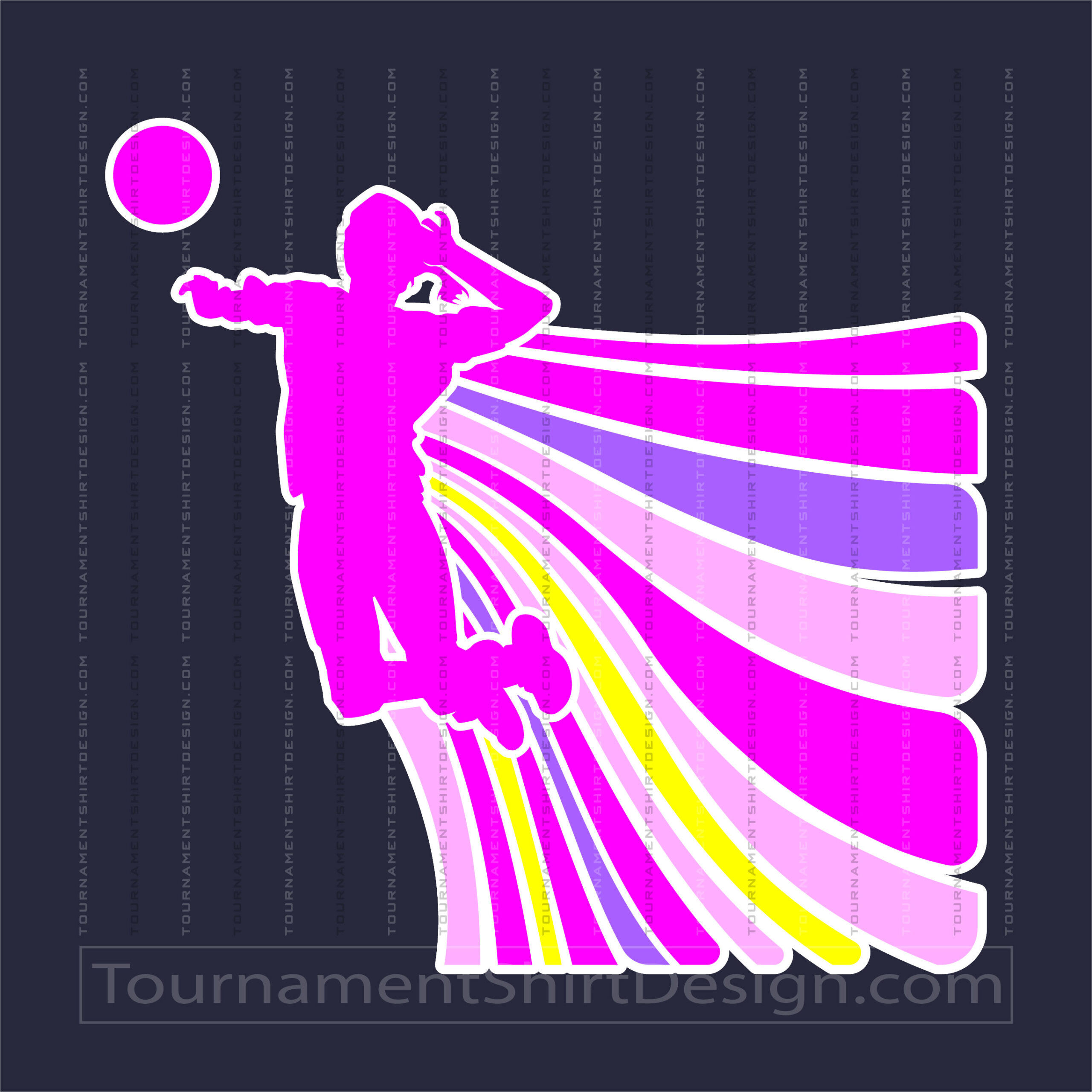 Pink Volleyball Silhouette