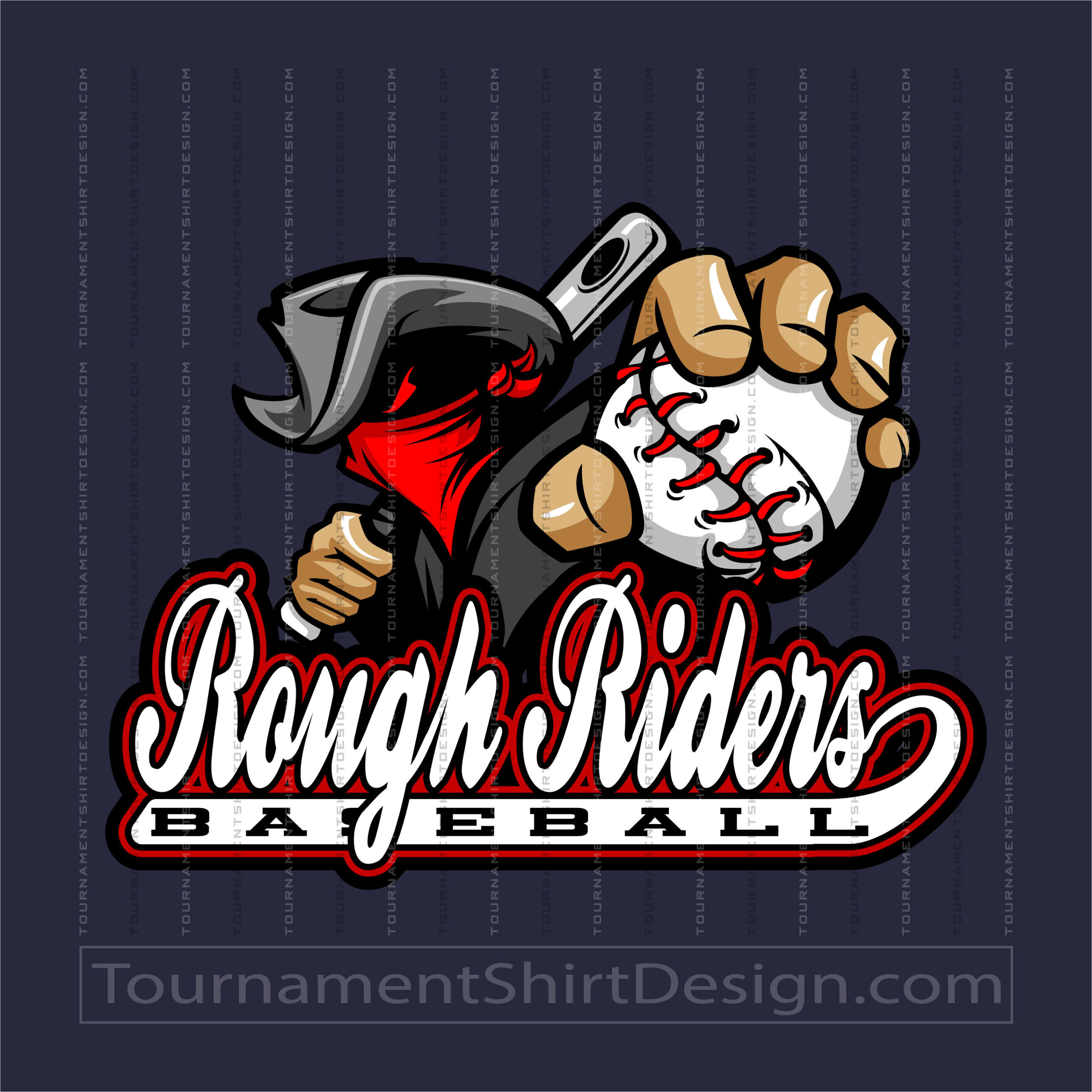 Vector Roughriders Baseball Logo
