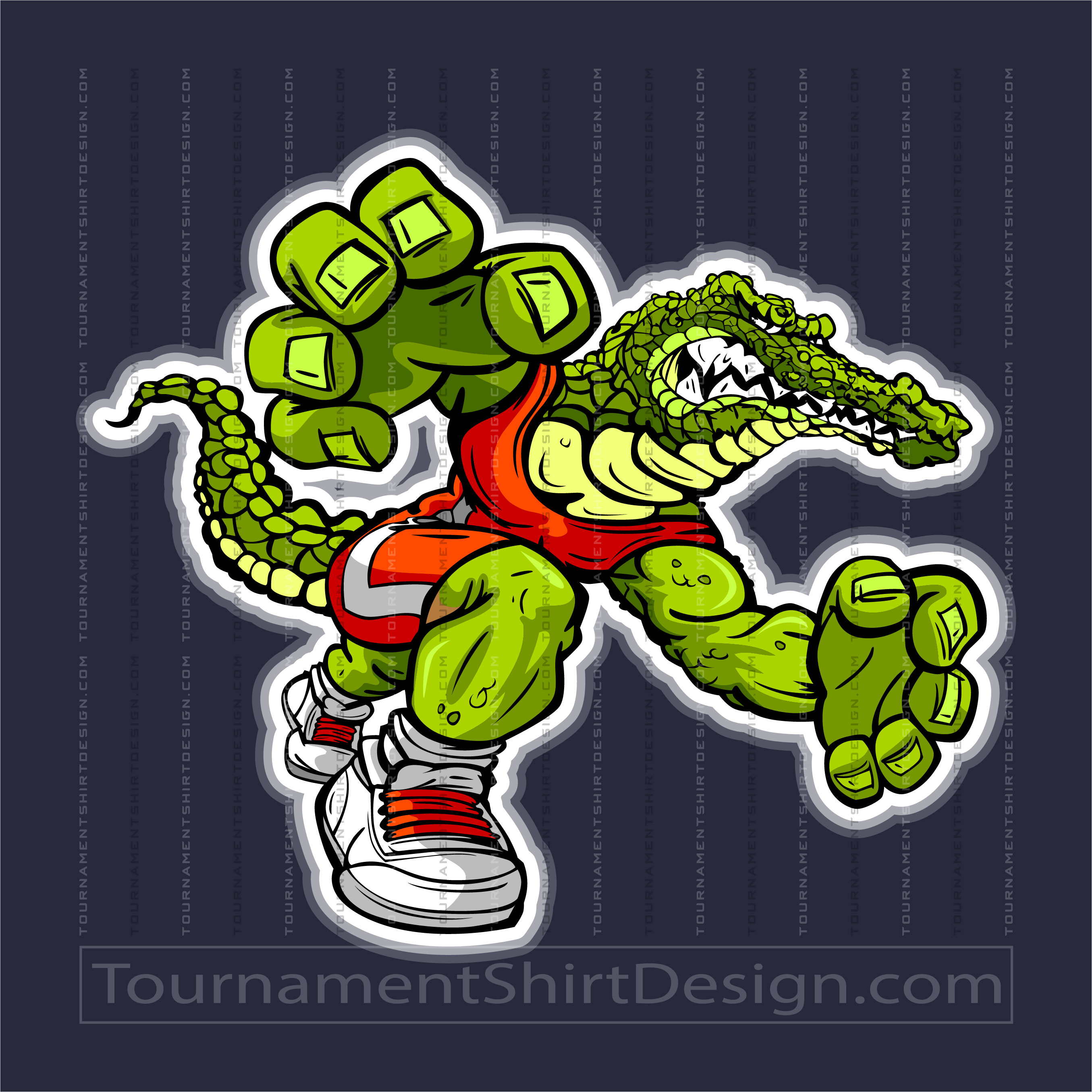 Cartoon Alligator Wrestler