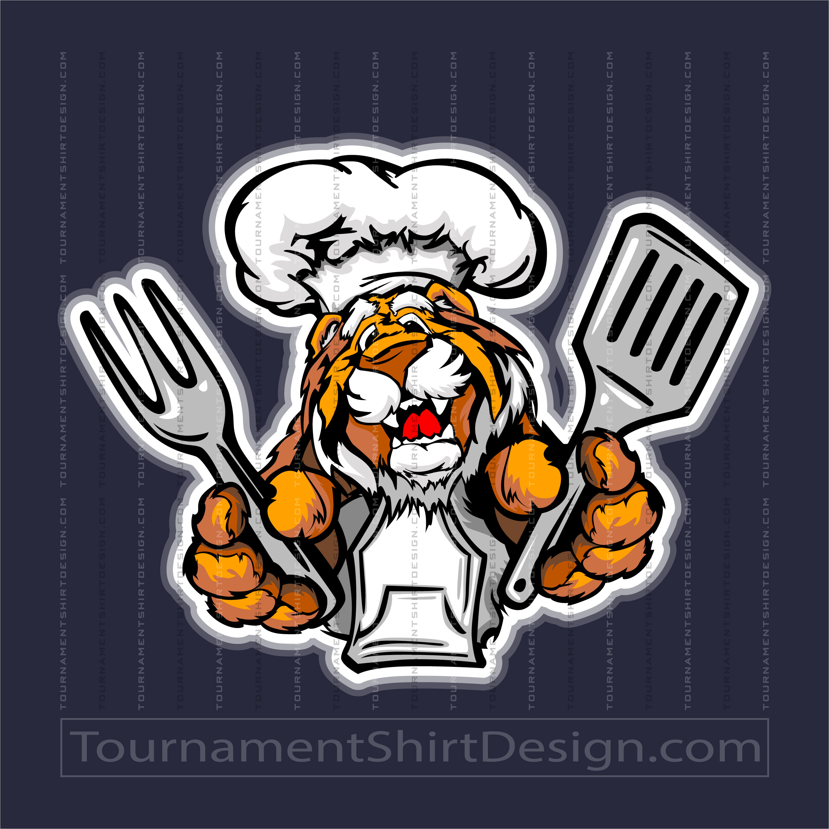Chef Tiger Cartoon