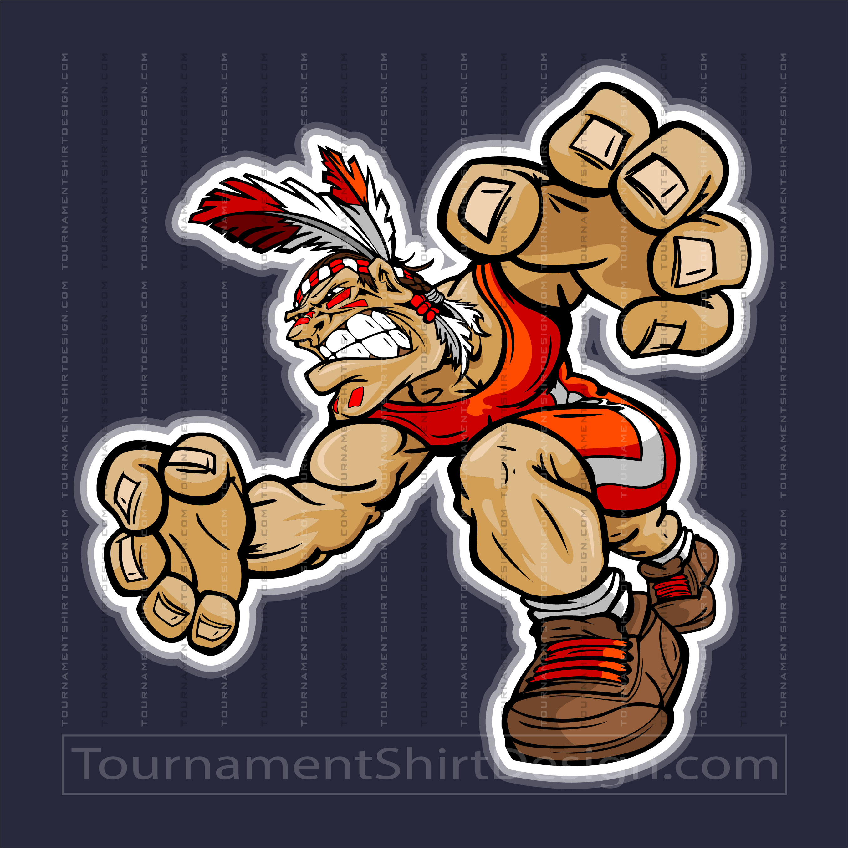 Wrestling Clipart Indian Chief