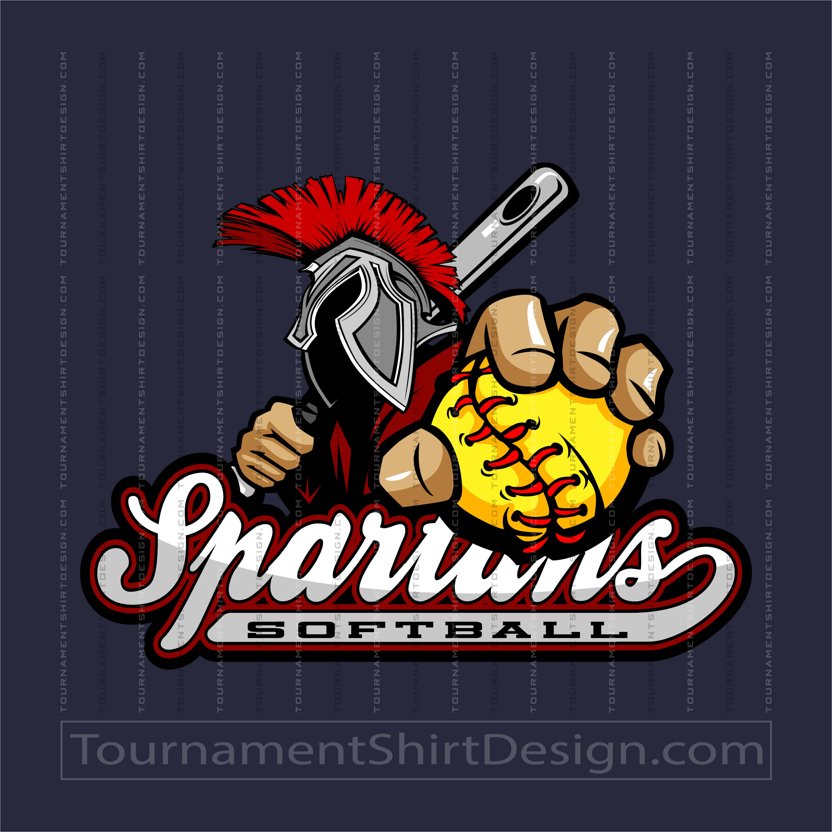 Vector Spartans Softball Logo