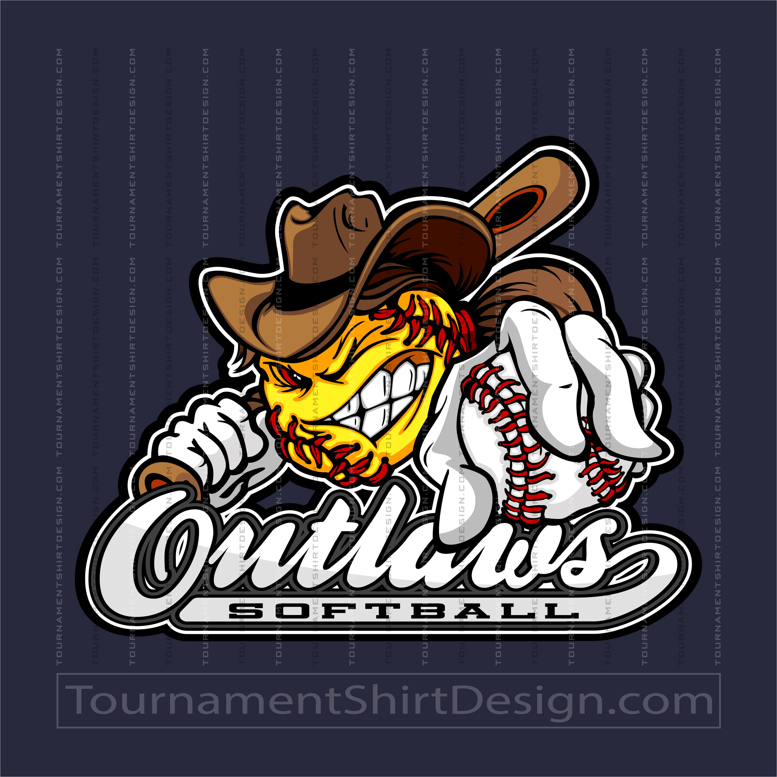 Vector Outlaws Softball Logo